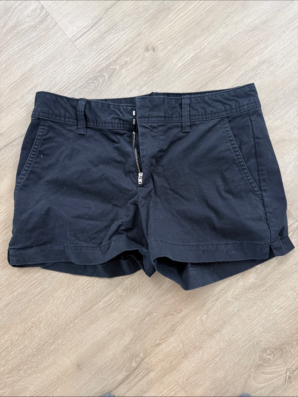 GAP Women's Black Denim-Style Zip Front Shorts